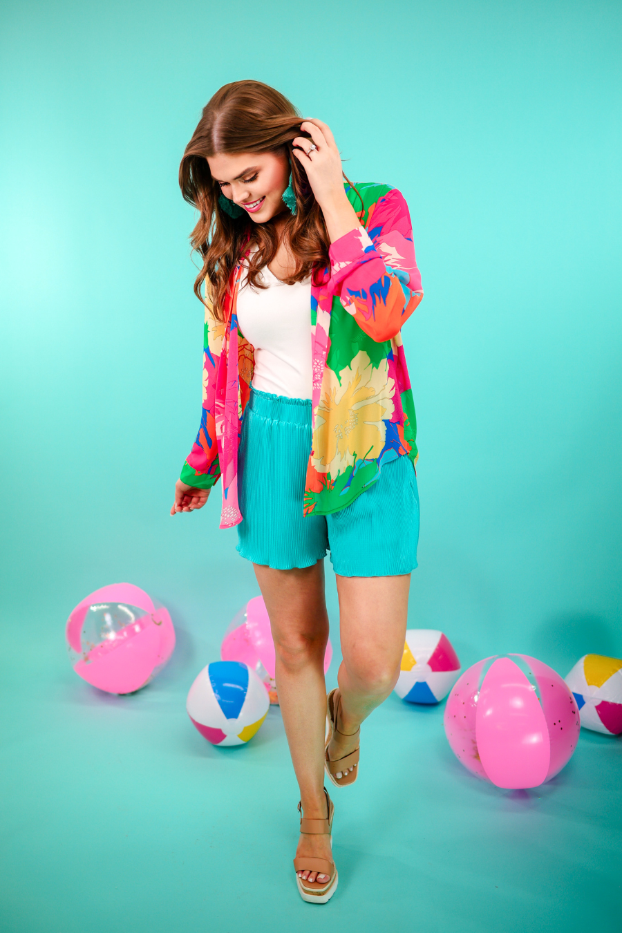 Eyes On Paradise Button Up Top - Jess Lea Boutique