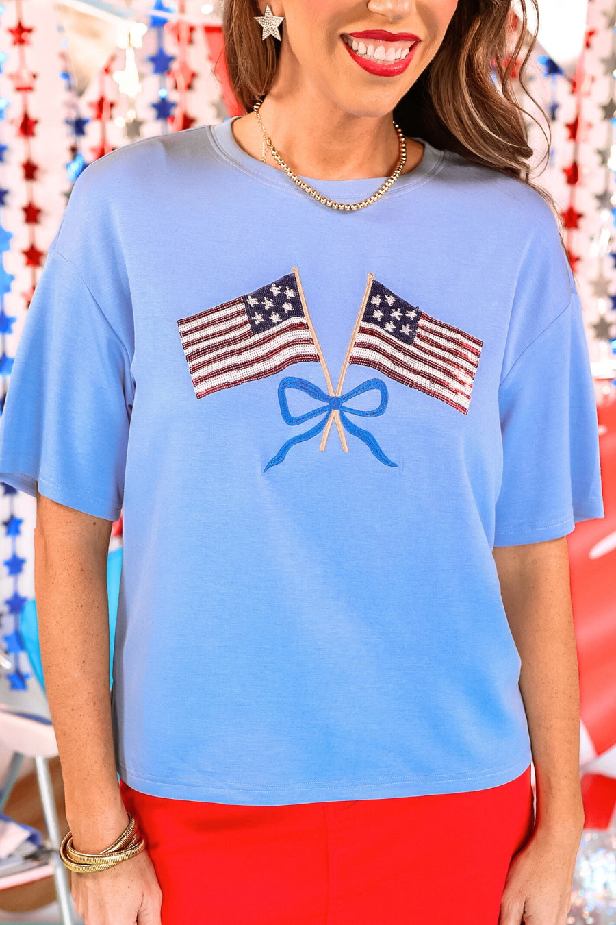 Flags And Flair Luxe Top - Jess Lea Boutique
