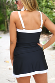 Hit The Pool Skirted Swimsuit, Black/White - Jess Lea Boutique