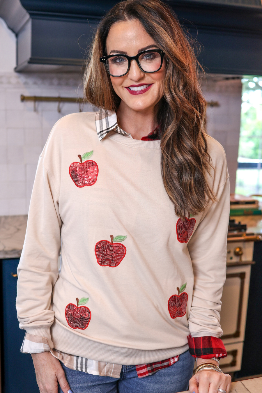 Apple Orchard Sequin Sweatshirt - Jess Lea Boutique