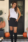 PREORDER- Well Loved Ribbed Skort, Black - Jess Lea Boutique