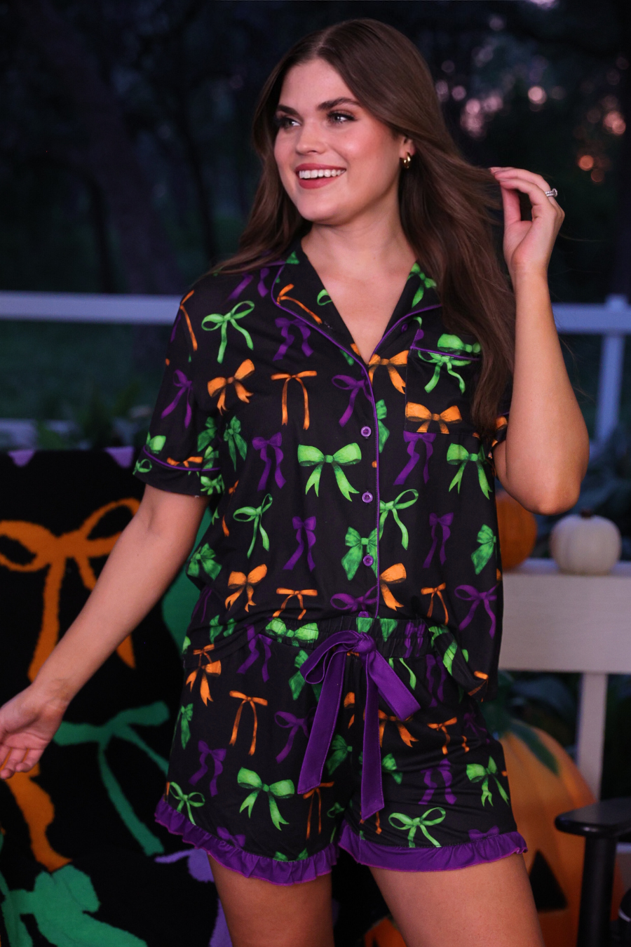 PREORDER- Bow Bewitched Ruffle Pajama Set - Jess Lea Boutique