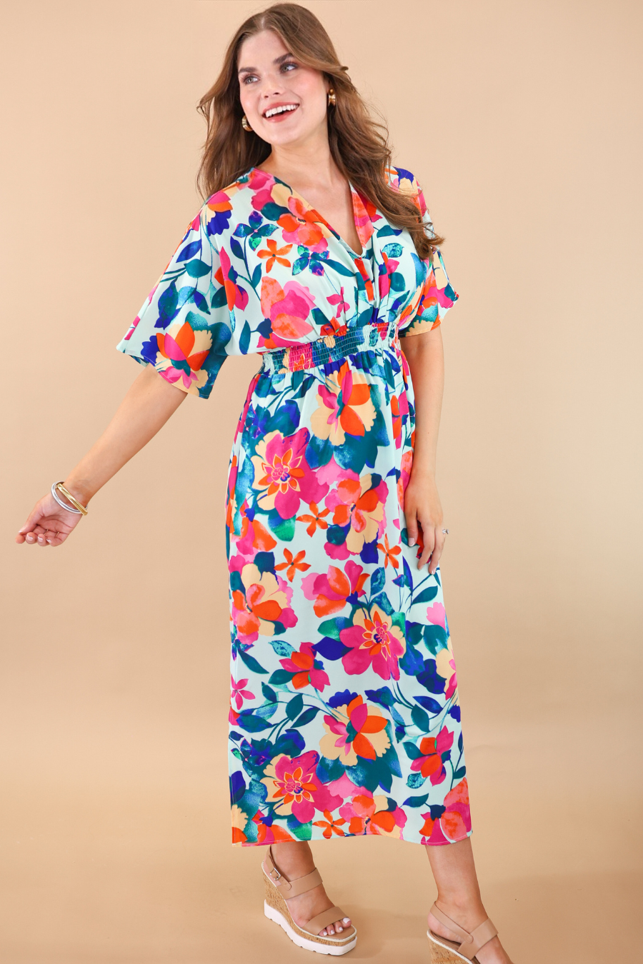 Ocean Mist Floral Dress - Jess Lea Boutique