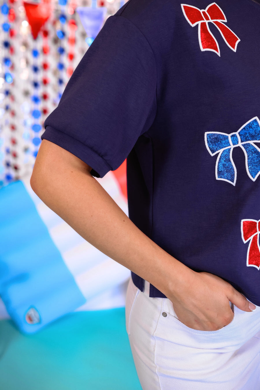 Red, White, And Bowtiful Luxe Top - Jess Lea Boutique