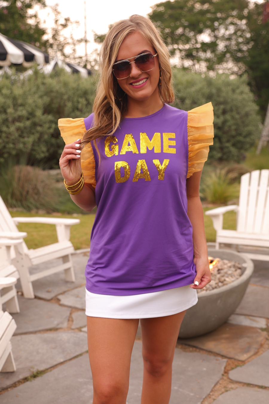It's Game Day Sequin Patch Top - Jess Lea Boutique