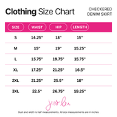 PREORDER-Spice It Up Checkered Denim Skirt - Jess Lea Boutique