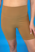 Solid Tan Biker Shorts - Jess Lea Boutique
