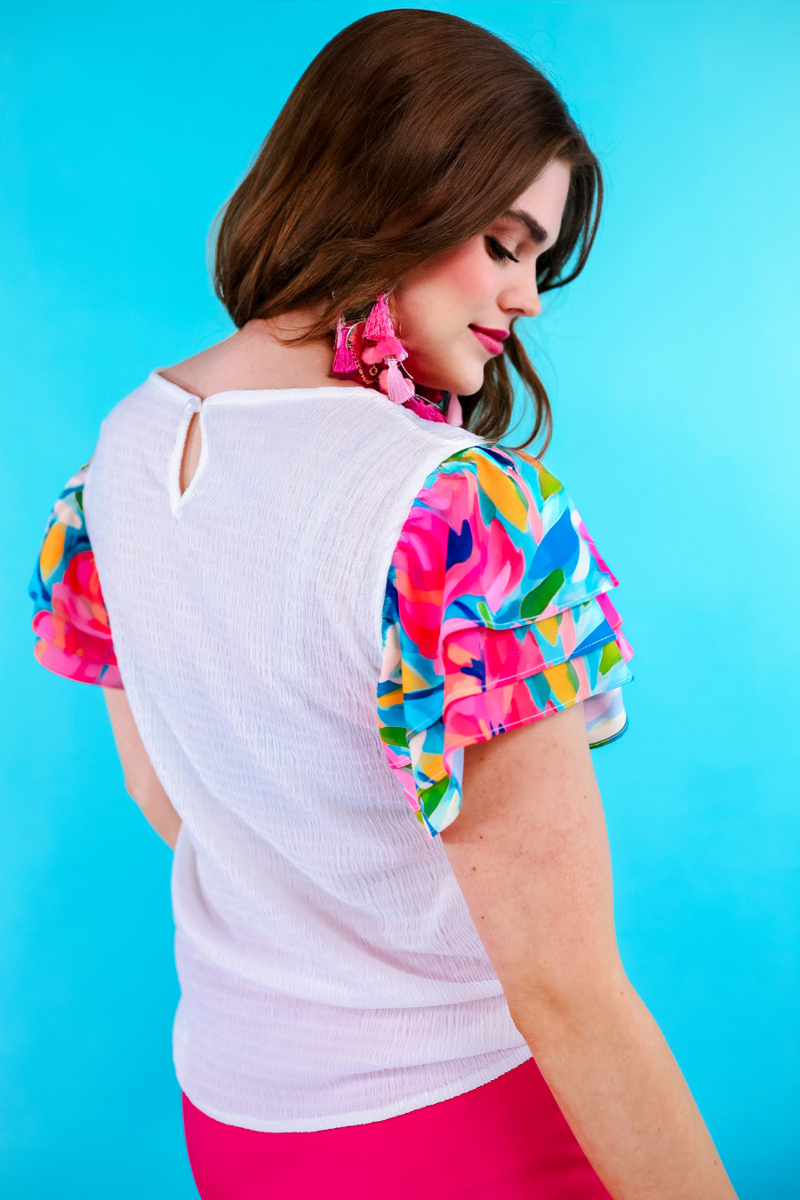 Wander The Town Flutter Sleeve Top - Jess Lea Boutique