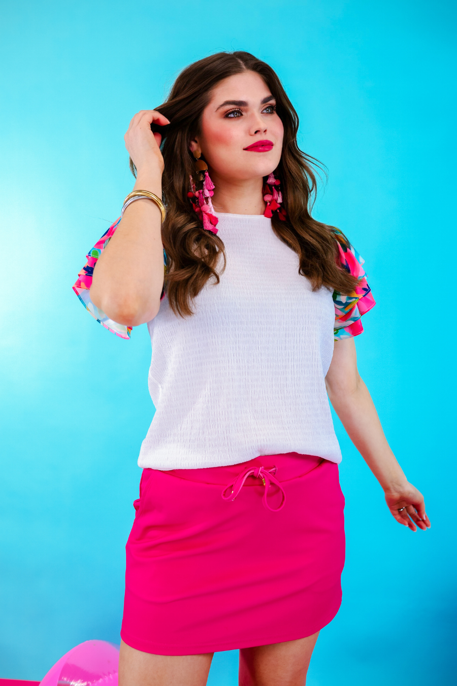Wander The Town Flutter Sleeve Top - Jess Lea Boutique