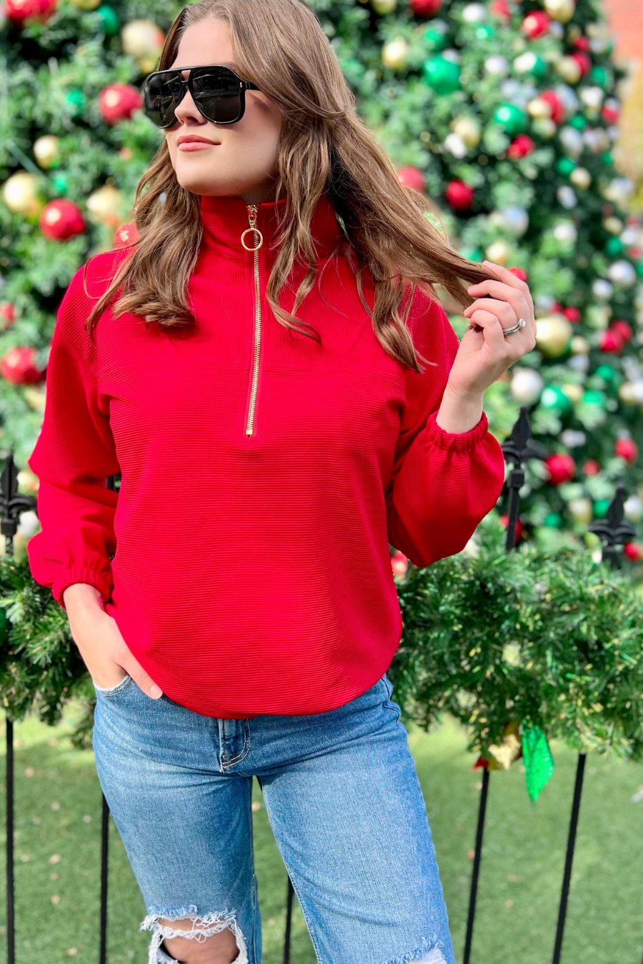 Levi Ribbed Quarter Zip Pullover