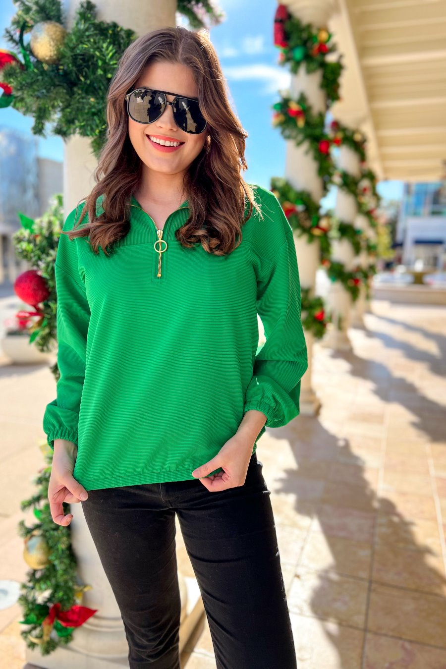 Levi Ribbed Quarter Zip Pullover