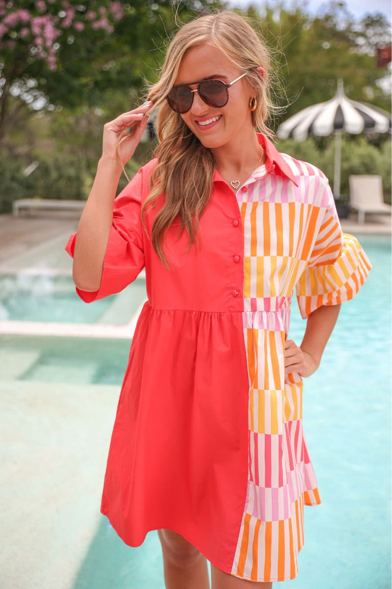 coral casual dress Jess Lea Boutique romantic flutter sleeves homecoming dress with sleeves Urban outfitters blue flower Colour:Dark Brown