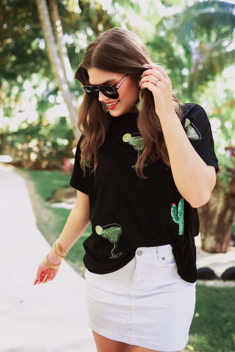 PREORDER-Drinks On Me Sequin Patch Top