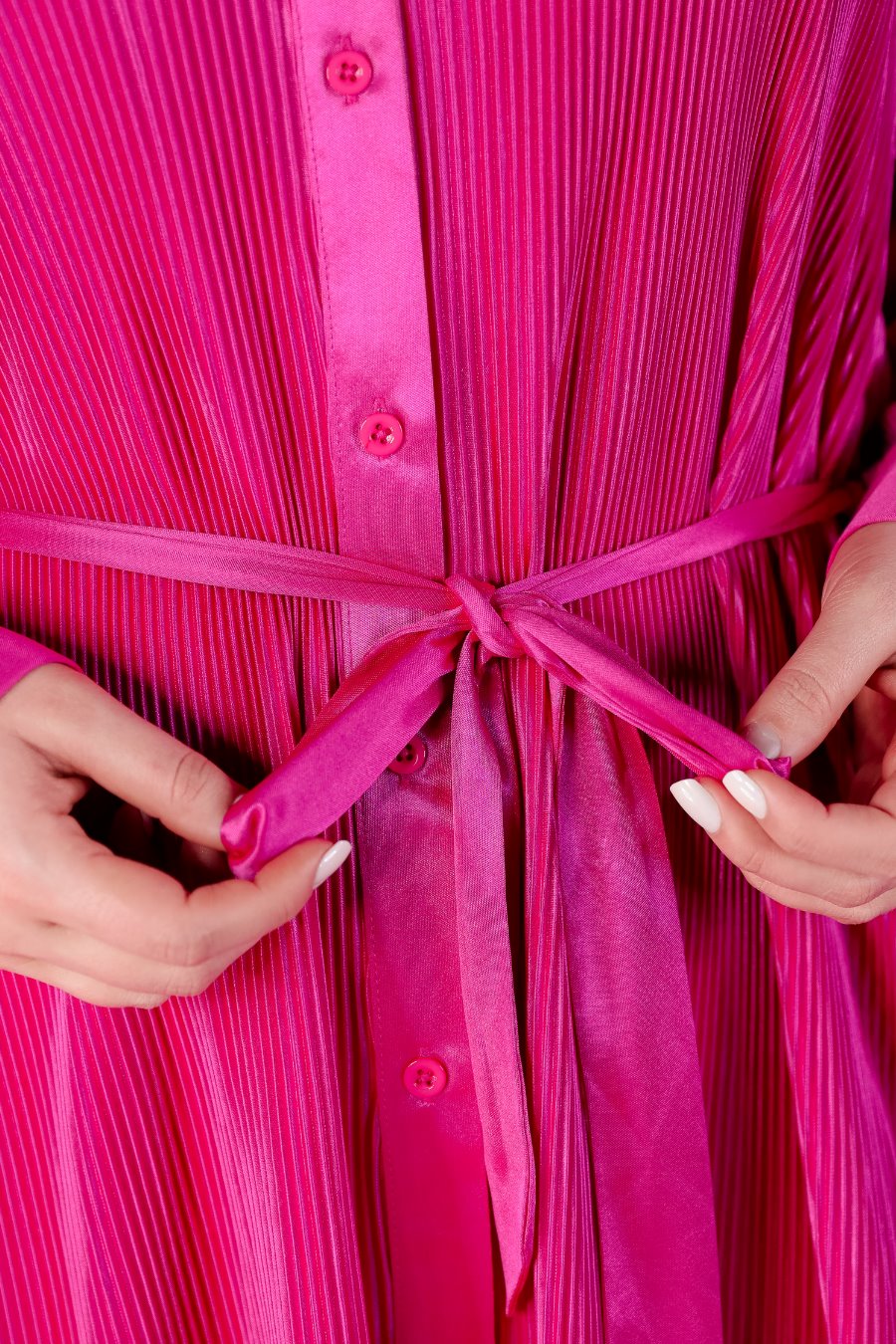 PREORDER-Hot Shot Pleated Tie Dress
