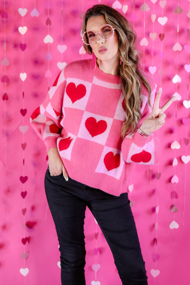 Satinior Knit Patchwork Heart Top Is the Sweetest Winter Sweater