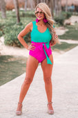 PREORDER-Laying Poolside Color Block Swimsuit