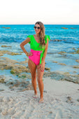 PREORDER-Laying Poolside Color Block Swimsuit