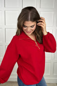 PREORDER-Levi Ribbed Quarter Zip Pullover