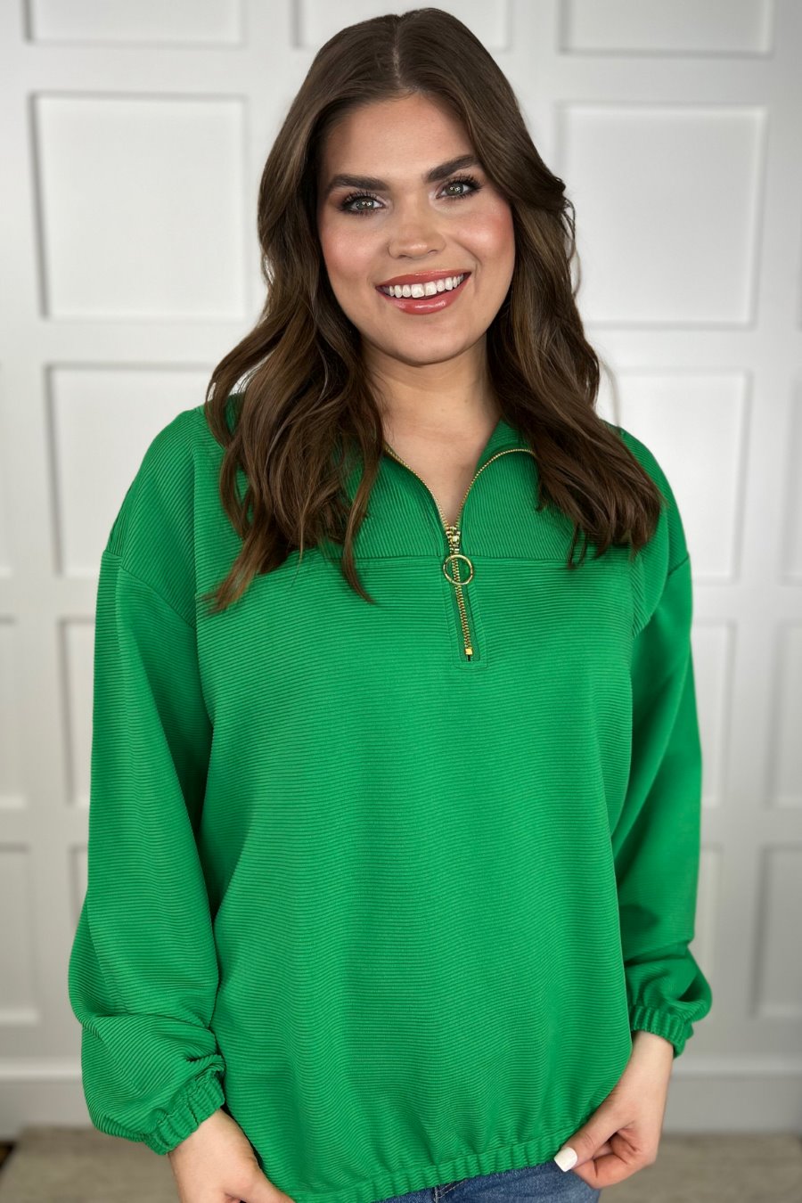 PREORDER-Levi Ribbed Quarter Zip Pullover