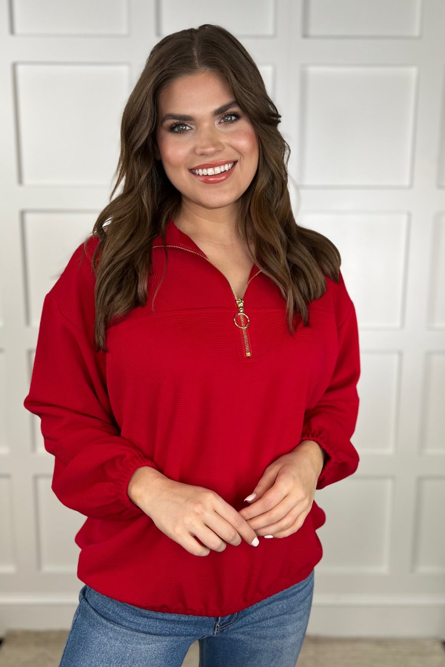PREORDER-Levi Ribbed Quarter Zip Pullover