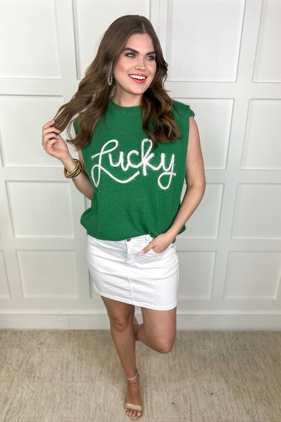 PREORDER-Lucky Charm Tinsel Sweater Vest