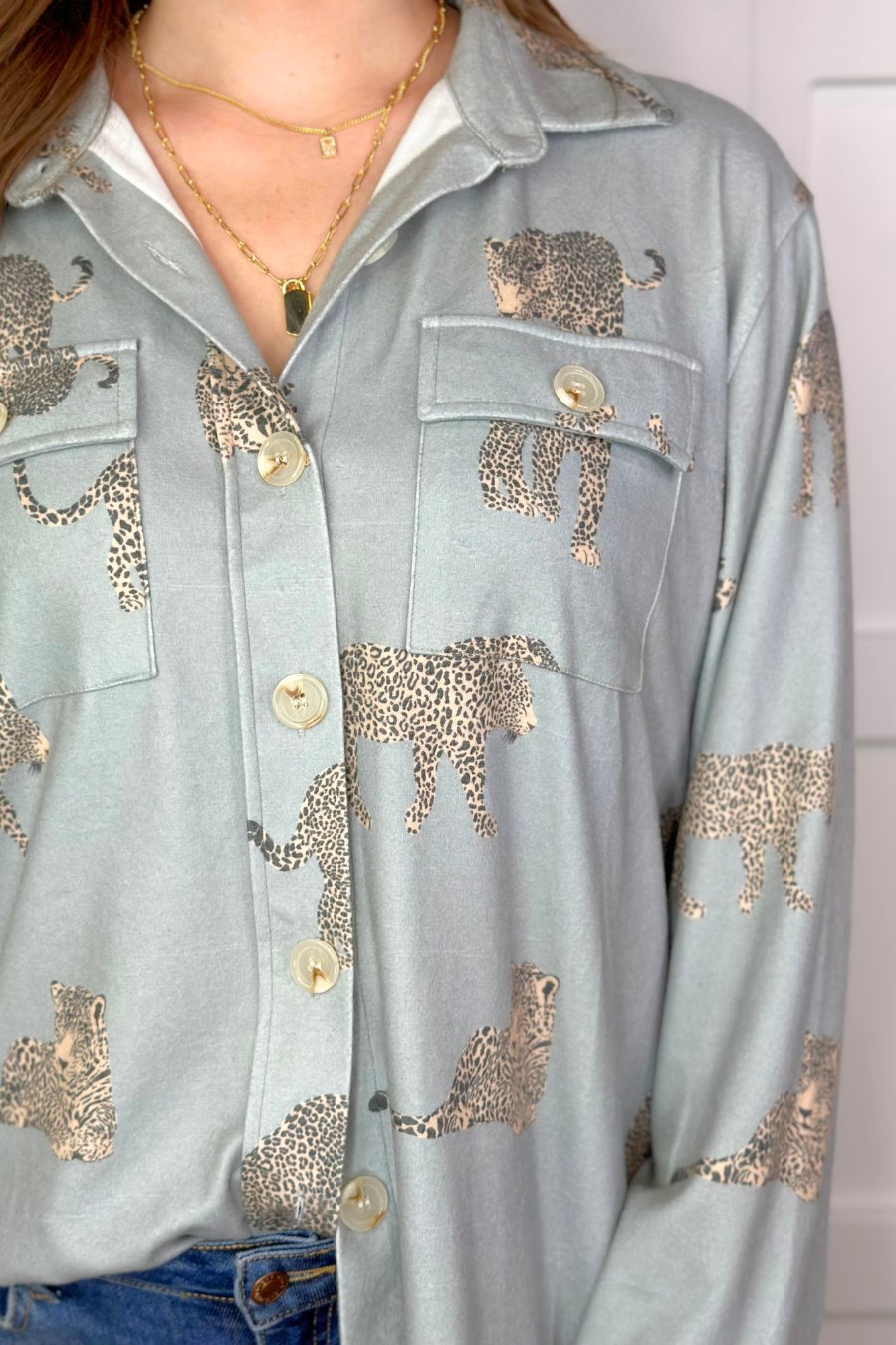 PREORDER-Take A Walk Cheetah Button Up Top