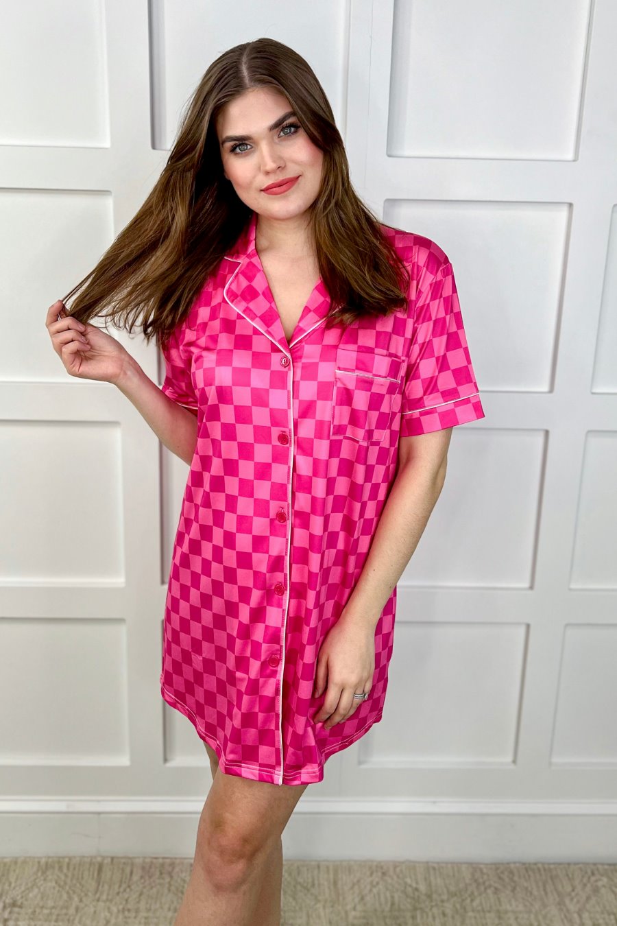 Queen Of Comfort Sleep Shirt - Checked Out