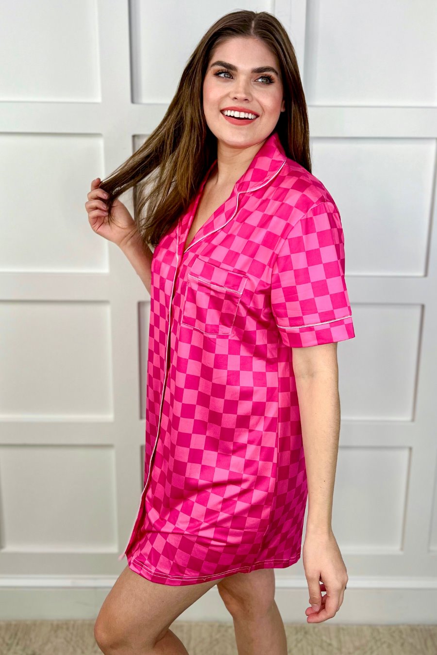 Queen Of Comfort Sleep Shirt - Checked Out