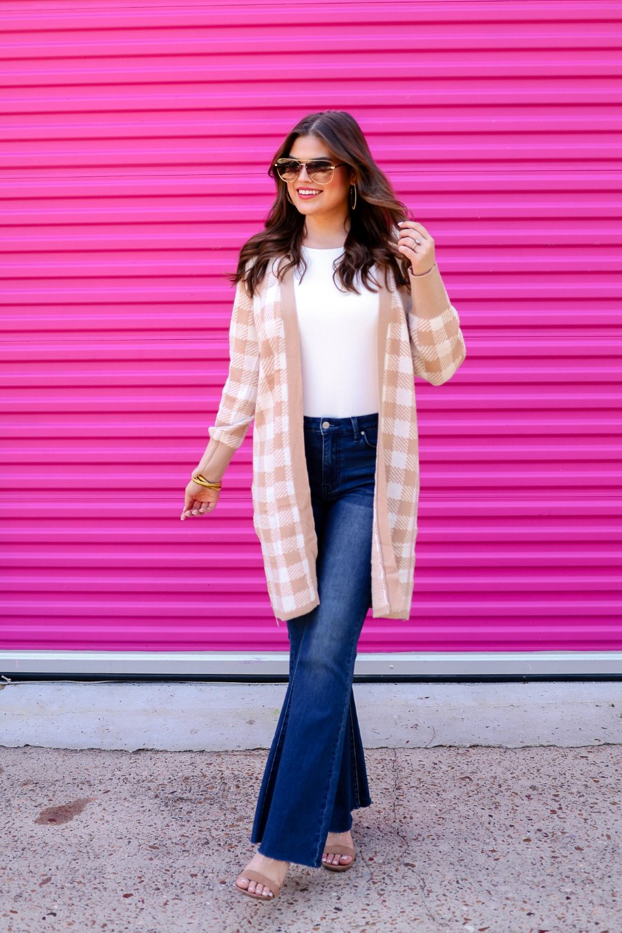Rain Check Checkered Cardigan
