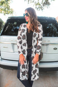 Ava Leopard Long Cardigan - Jess Lea Boutique