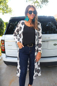 Ava Leopard Long Cardigan - Jess Lea Boutique