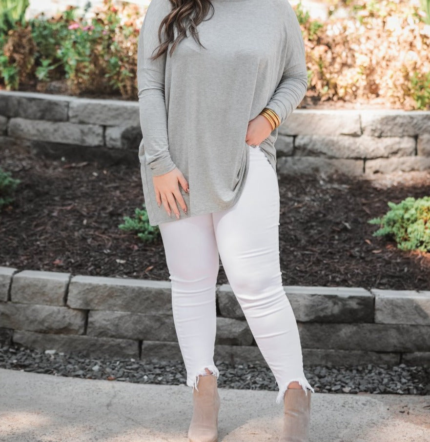 Basic Solid Long Sleeve Tunic - Jess Lea Boutique