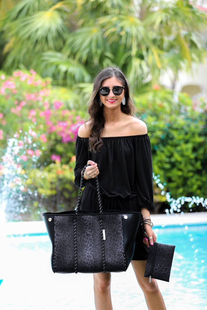 Leopard neoprene bag deals