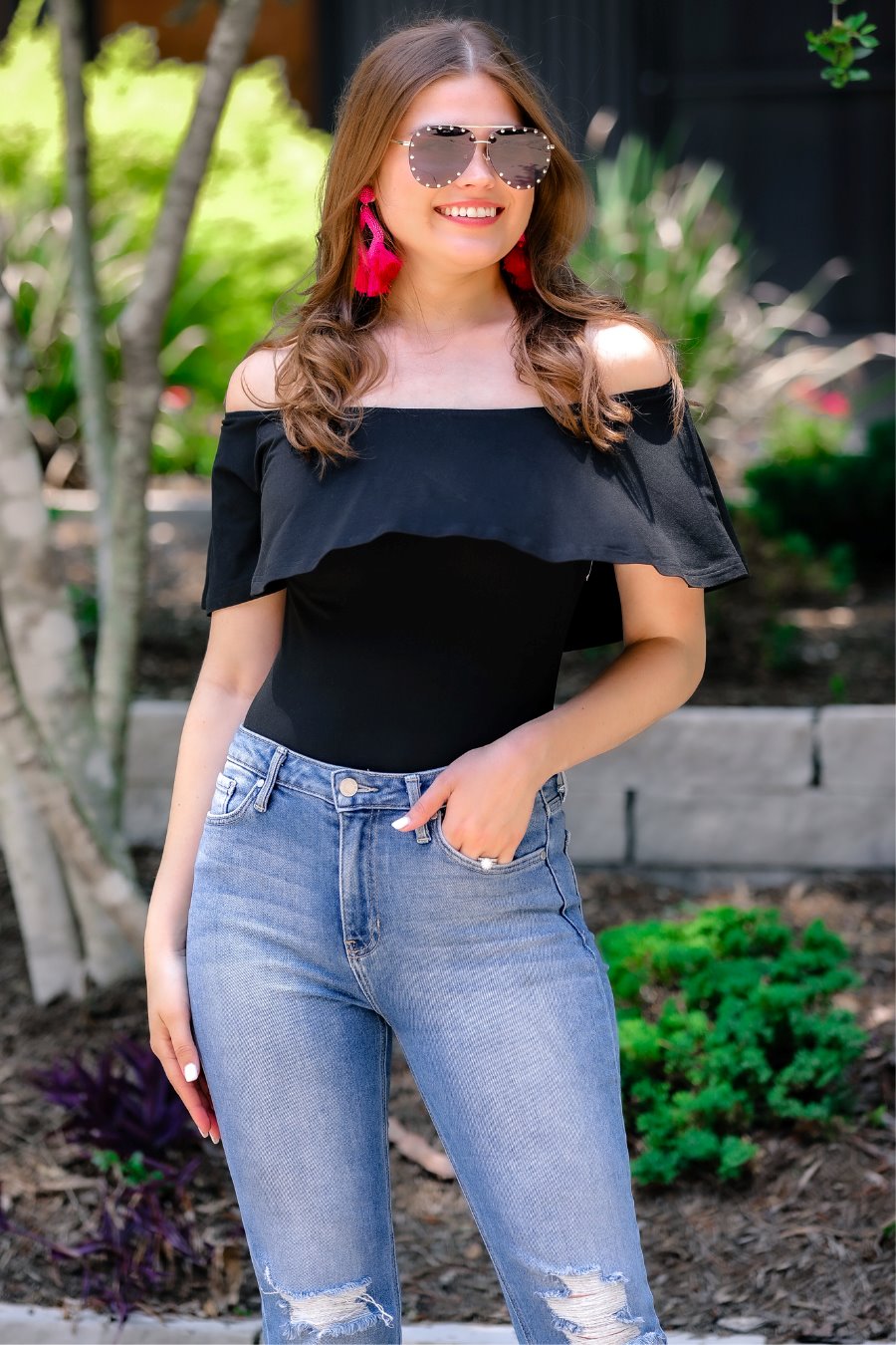 Camry Ruffle Bodysuit - Jess Lea Boutique