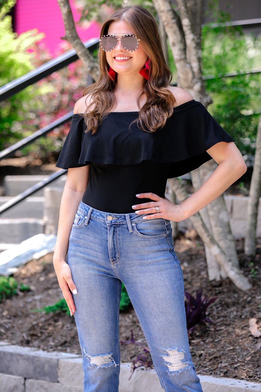 Camry Ruffle Bodysuit - Jess Lea Boutique