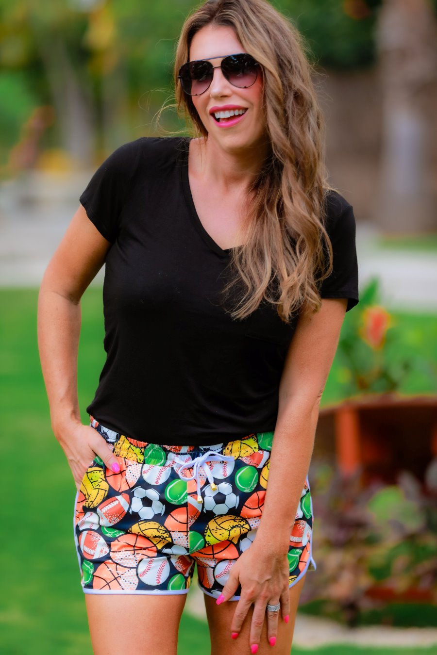 Go Team Multi Sport Drawstring Everyday Shorts - Jess Lea Boutique