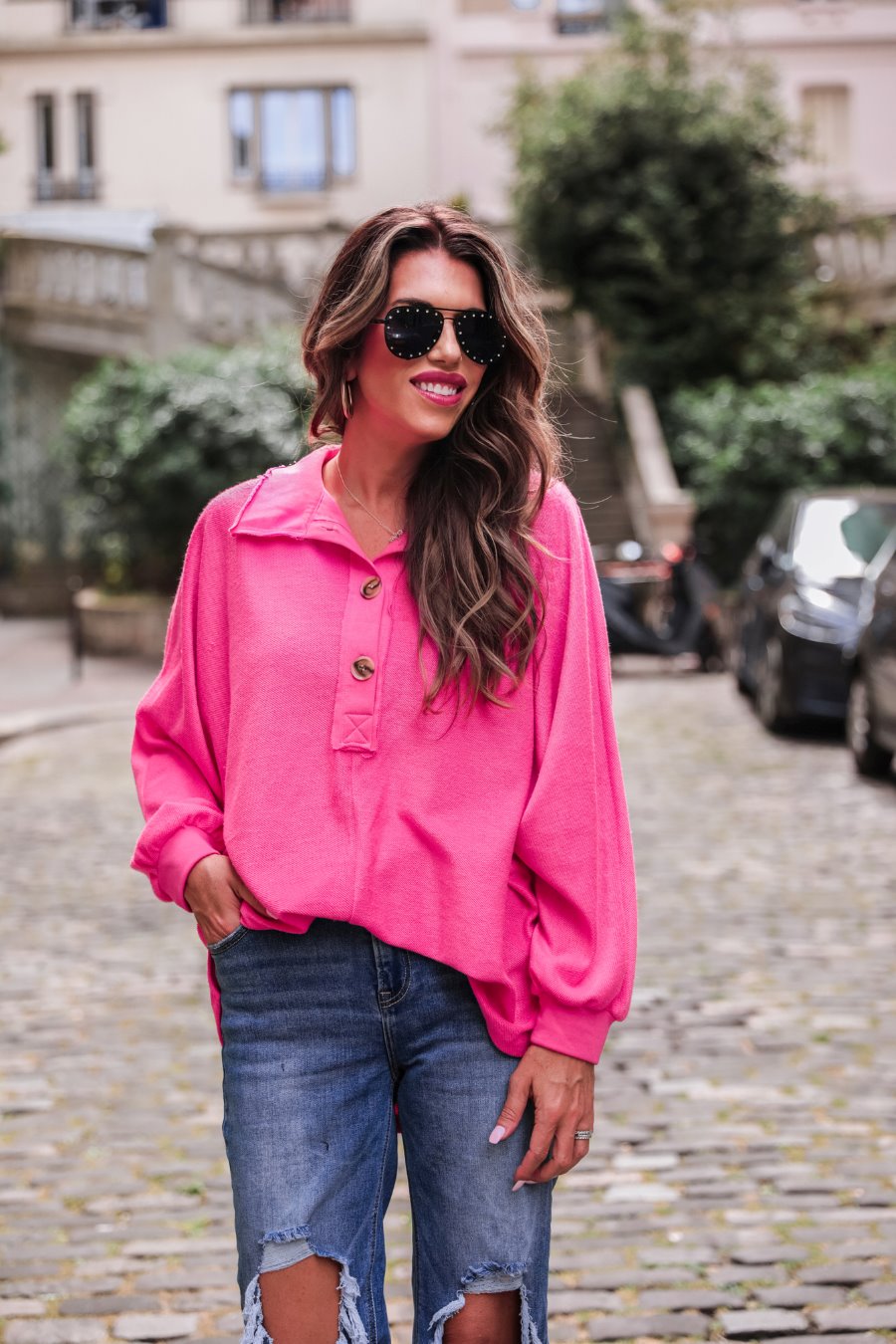 Harper Button Top