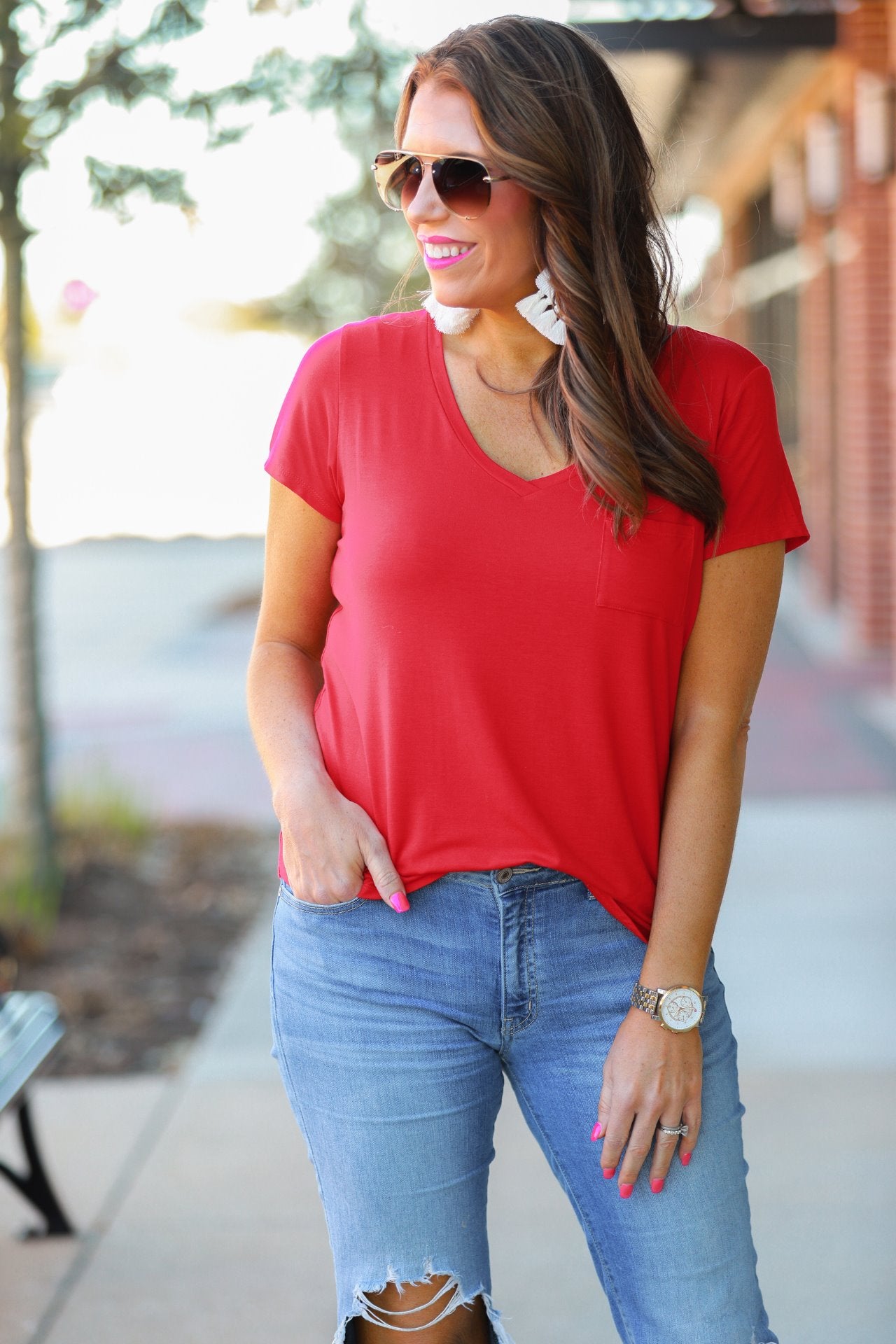 Jess Lea Basic Pocket Tee