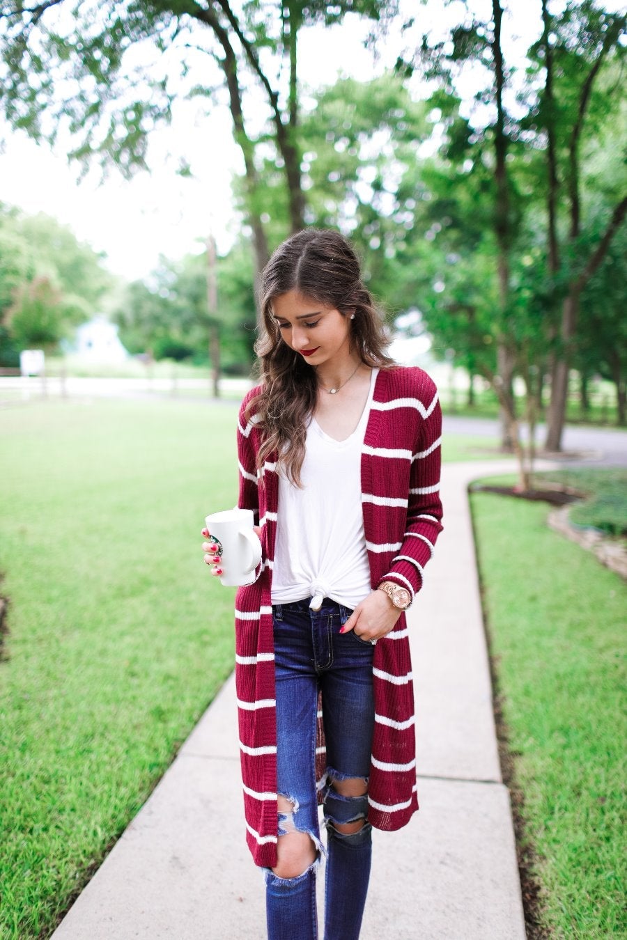 Amber Lightweight Striped Cardigan- PREORDER