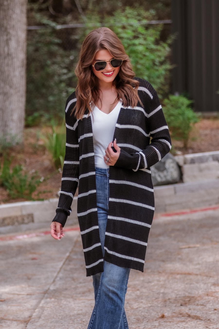 PREORDER-Amber Lightweight Striped Cardigan