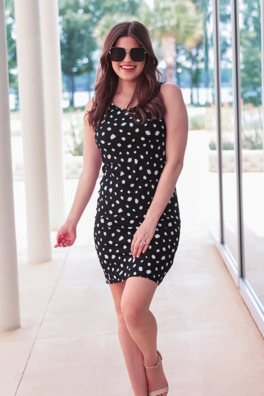 Samantha Spotted Bodycon Midi Dress - Jess Lea Boutique