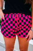Pink And Black Checkered Everyday Shorts