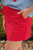 Solid Red Skort