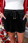 PREORDER- Velvet Hour Skort - Black - Jess Lea Boutique