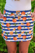 Orange Voyage Striped Skort