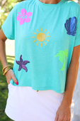 On Vacay Sequin Patch Top - Jess Lea Boutique