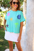 On Vacay Sequin Patch Top - Jess Lea Boutique