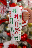 PREORDER- Midnight Bow Christmas Edition Sleek Tumbler - Jess Lea Boutique