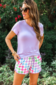 PREORDER-Good Vibes Checkered Everyday Shorts - Jess Lea Boutique