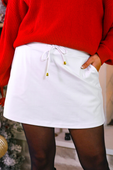 Solid White Skort